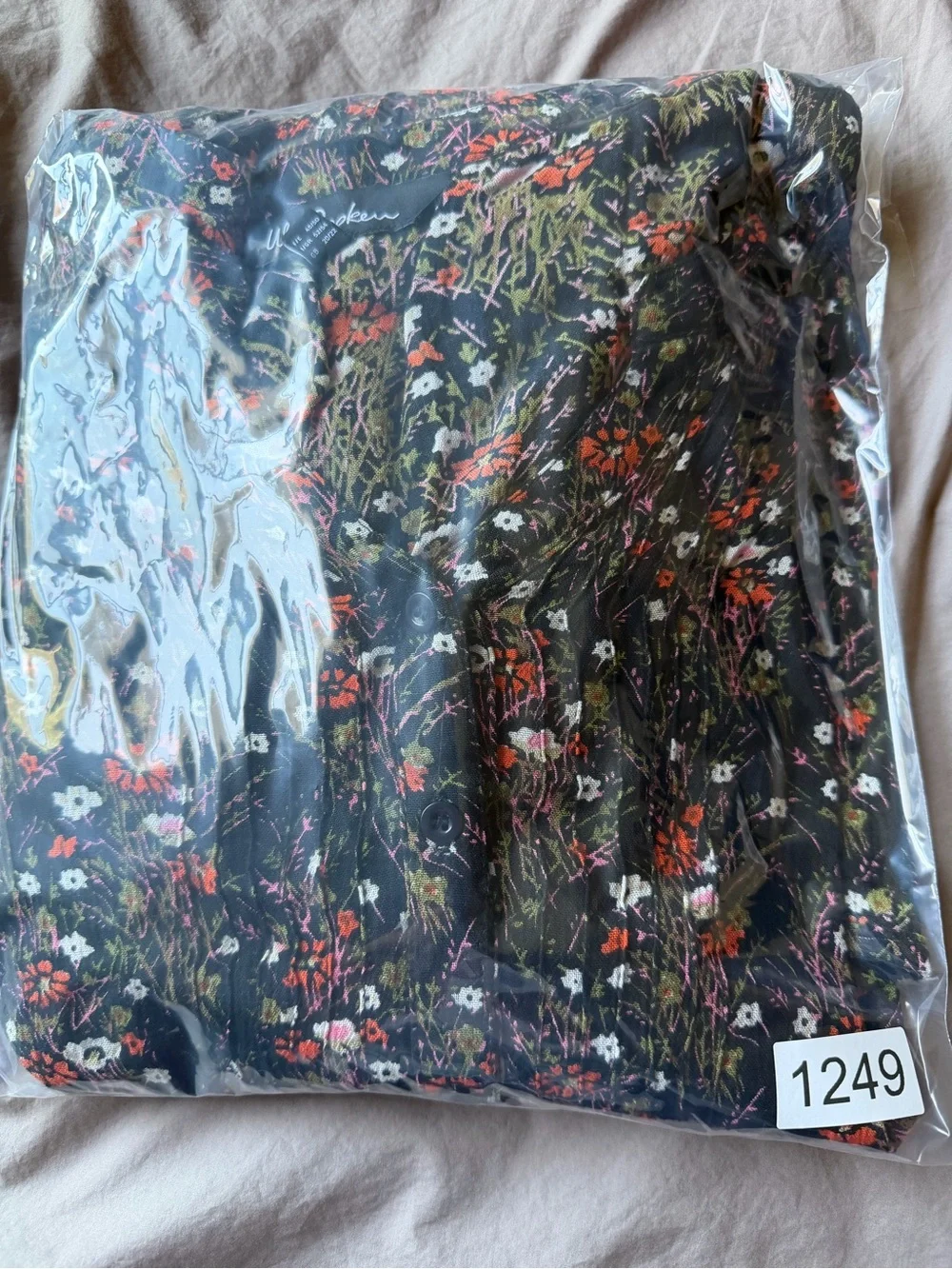 Ulla Popken Womens Floral Dress Size 16/18 Black Fall Boho Whimsigoth Dark Fairy